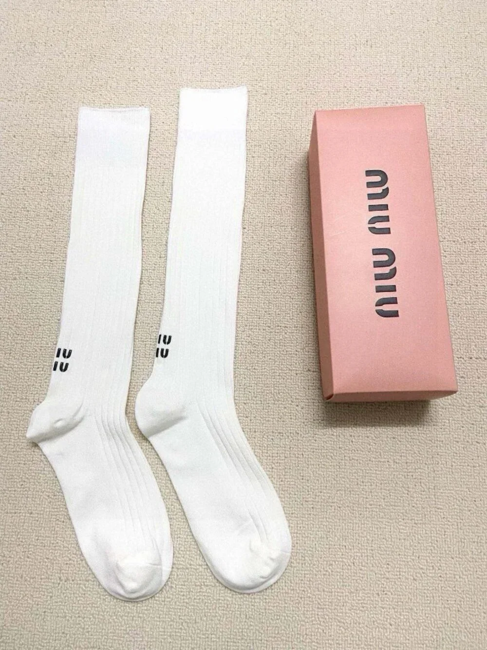 Miu Miu Logo Knee High Socks